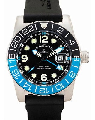  Zeno-Watch Basel - Quartz GMT Points (Dual Time) 6349Q-GMT-a1-4 -   "Airplane Diver" - 