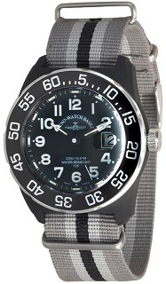 Часовник Zeno-Watch Basel - H3 Teflon - Black/Gray - Nylon 6594Q-a1-Nato-31 - От серията "H3" - 