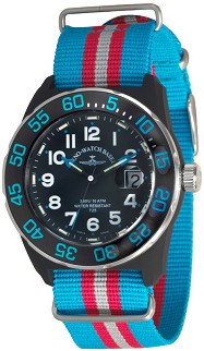 Часовник Zeno-Watch Basel - H3 Teflon - Black/Blue - Nylon 6594Q-a14-Nato-47 - От серията "H3" - 
